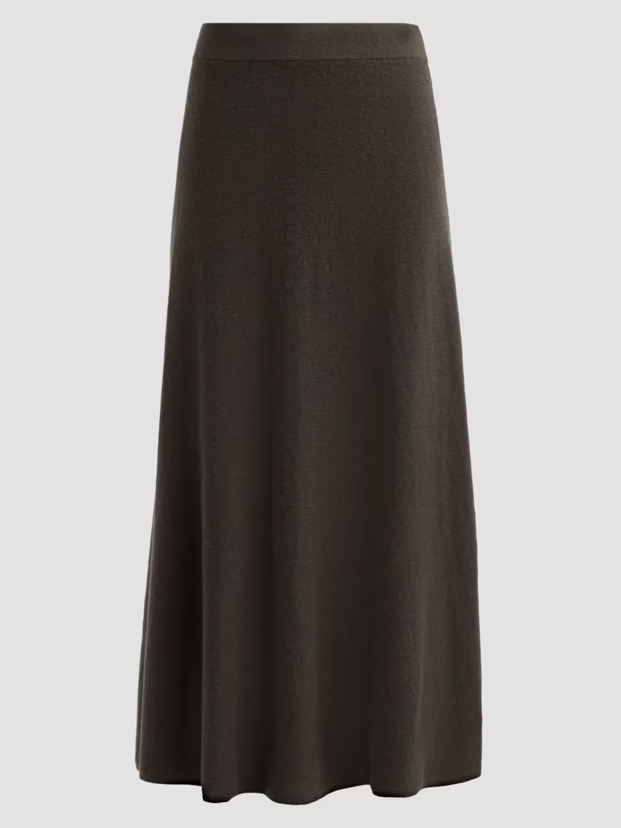 Flared Cashmere Maxi Skirt