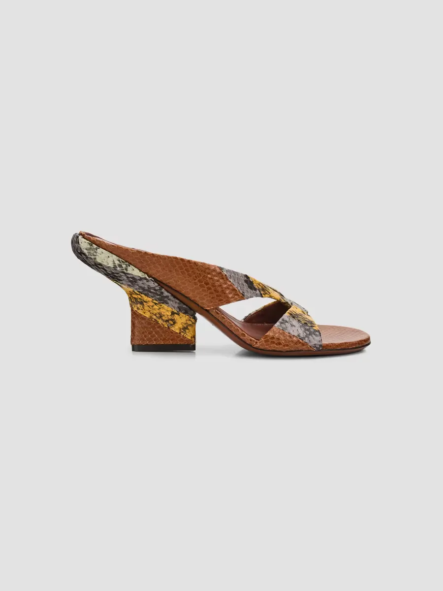 Mosaicon 50MM Snake-Embossed Mules by Dries Van Noten