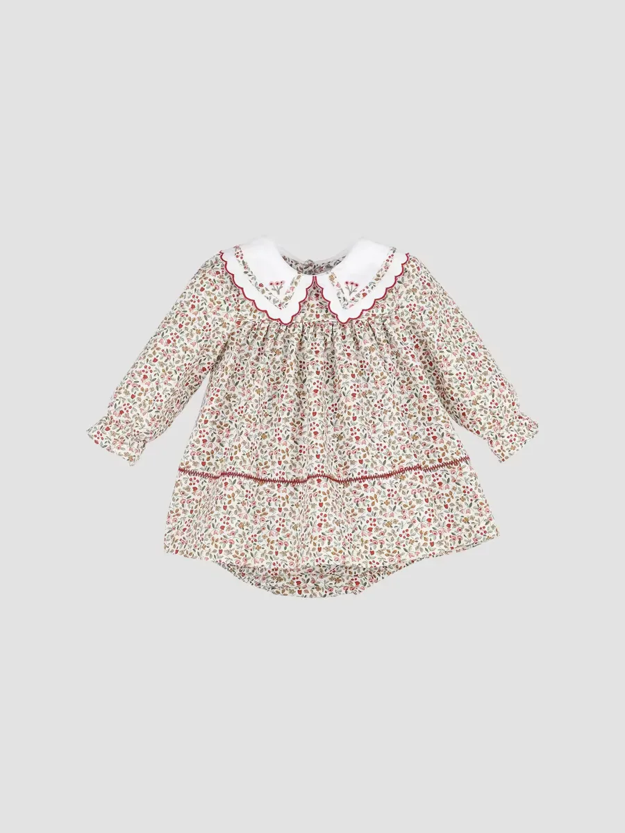 Floral Bishop Dress & Bloomers Set by Luli & Me