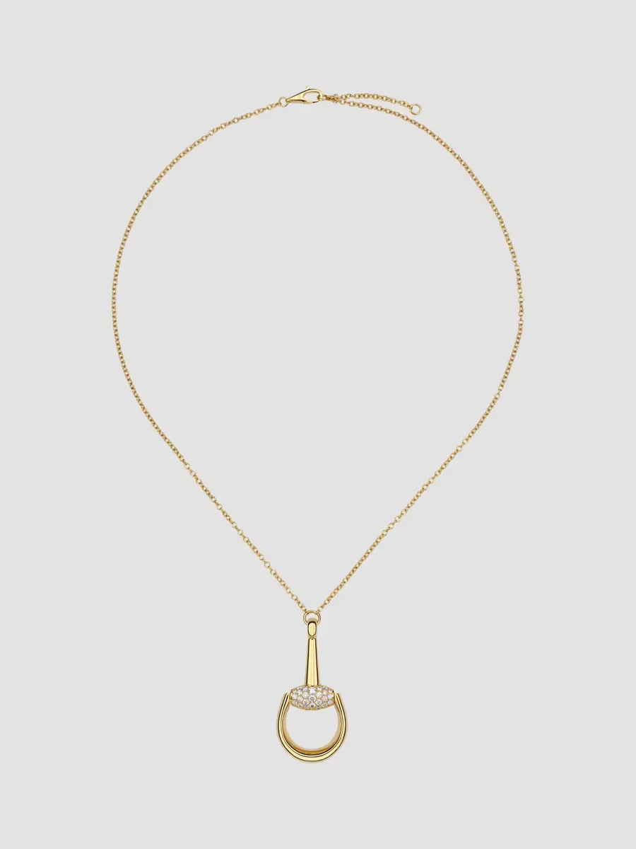 Horsebit 18K Yellow Gold & 0.21 TCW Diamond Pendant Necklace by Gucci