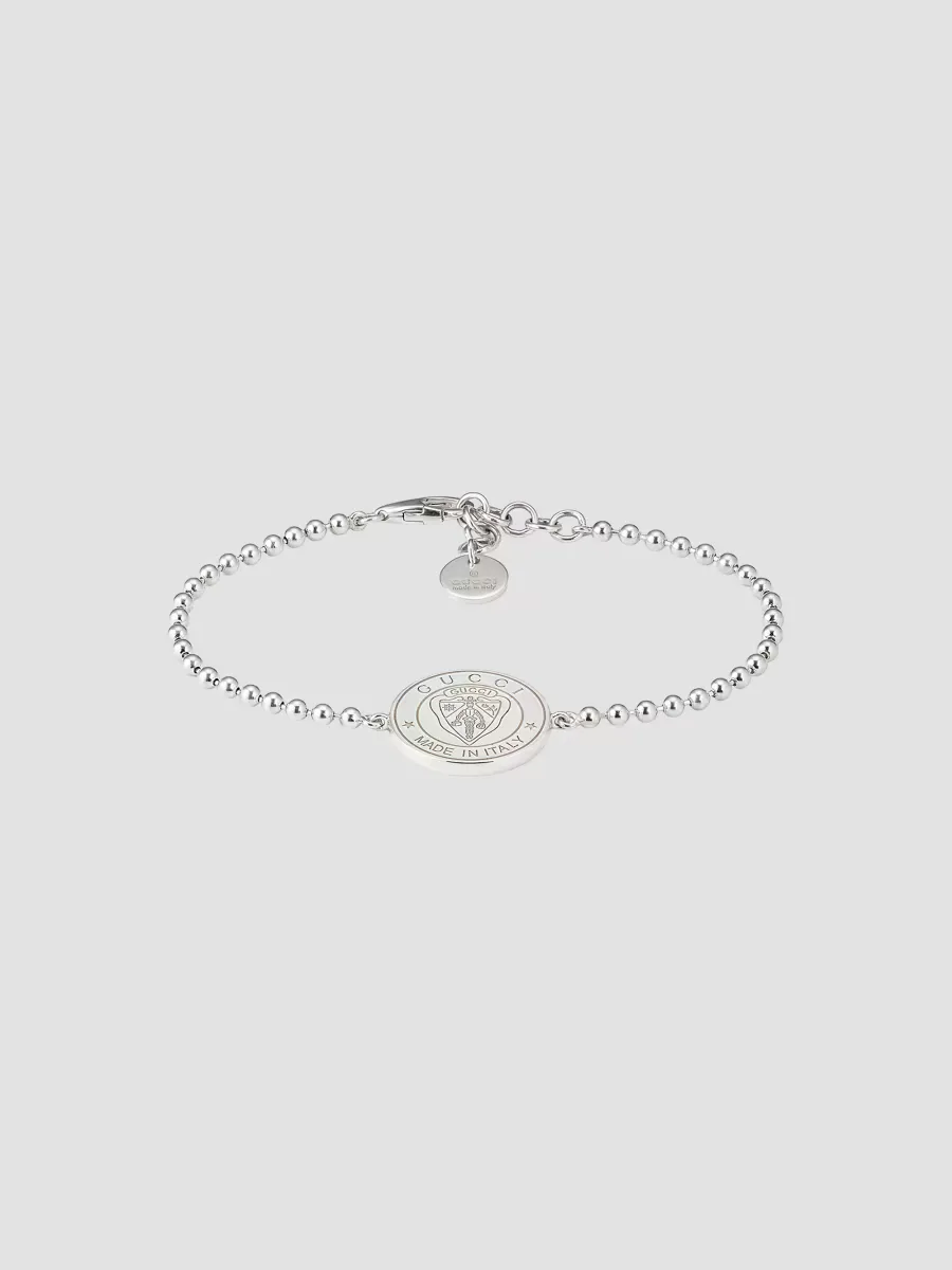 Crest Sterling Silver Boule Bracelet by Gucci