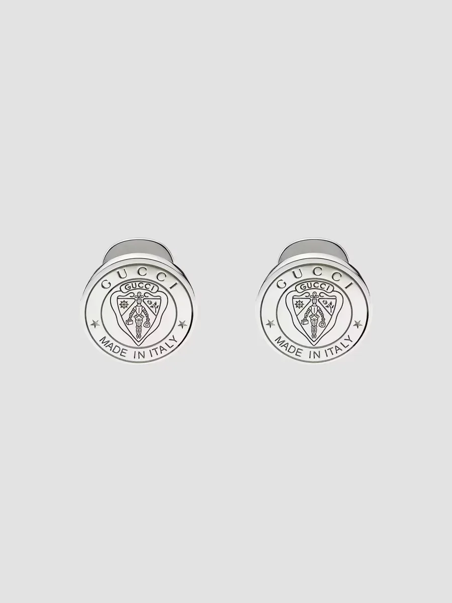 Crest Round Cufflinks by Gucci