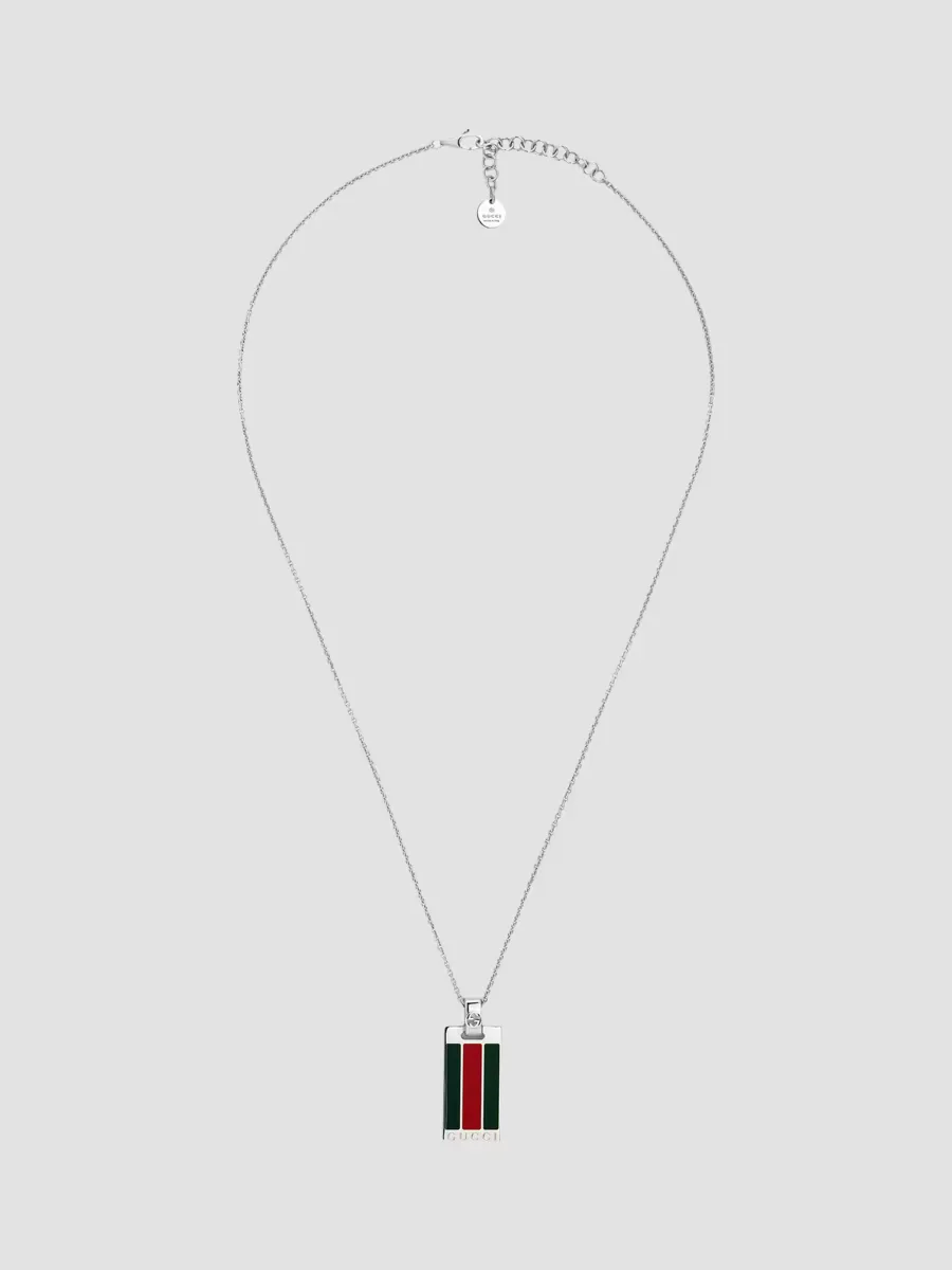 Web Pendant Sterling Silver Chain Necklace by Gucci