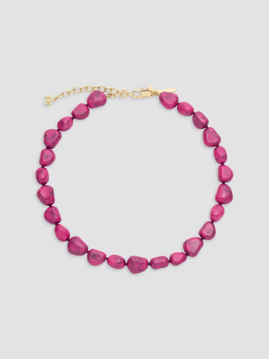 14K-Gold-Plated & Marble Beaded Necklace by Lele Sadoughi