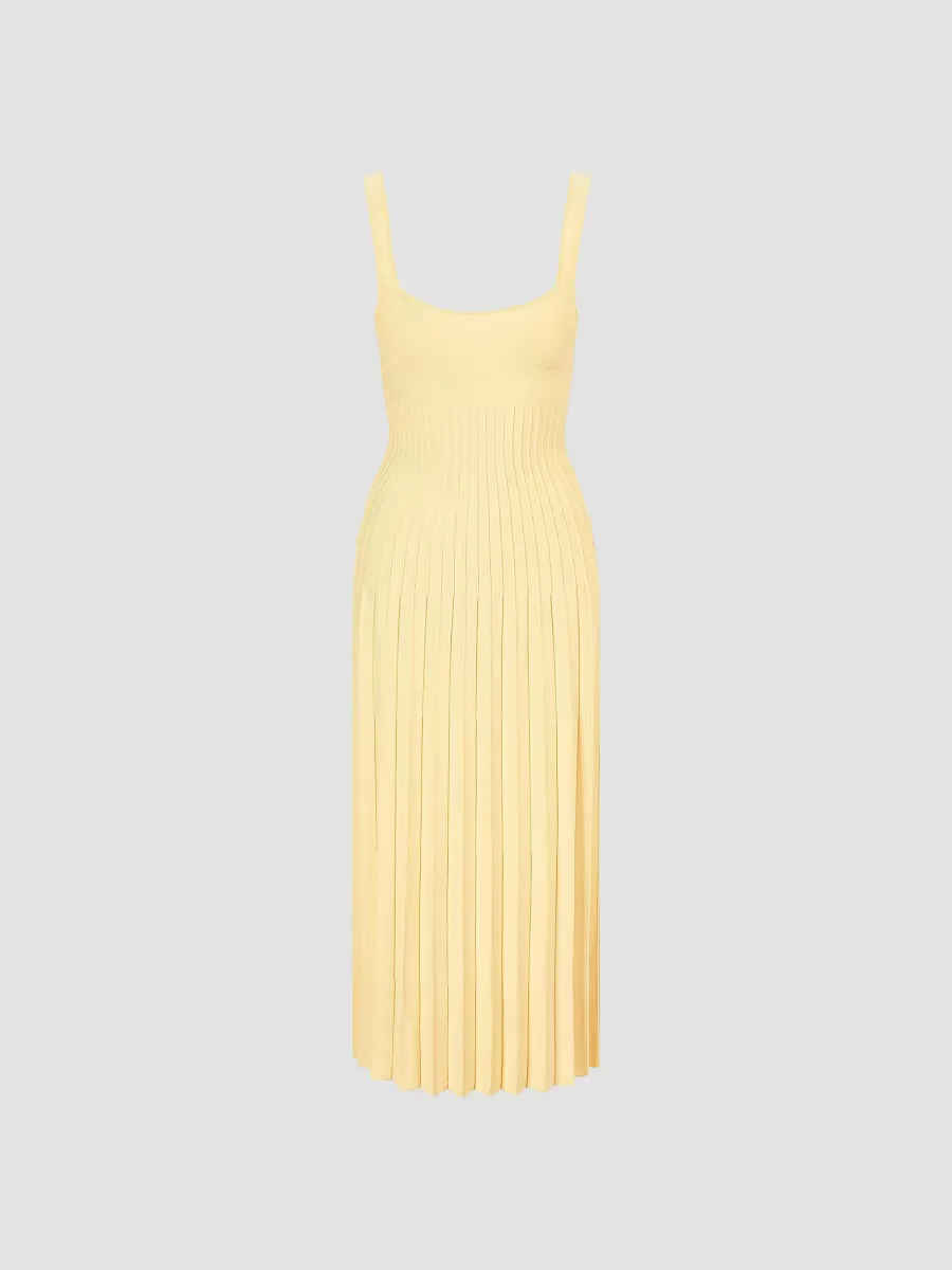 Ellison Knit Pleated Midi-Dress by STAUD