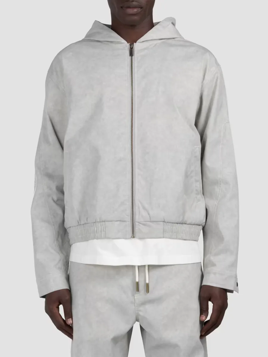 Embroidered Twill Hooded Jacket - Stone by Honor The Gift
