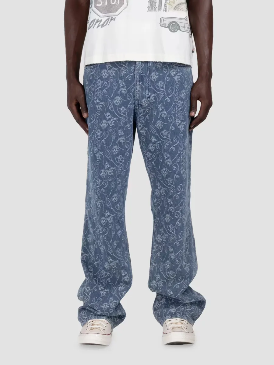 Floral Jacquard Relaxed Jeans by Honor The Gift