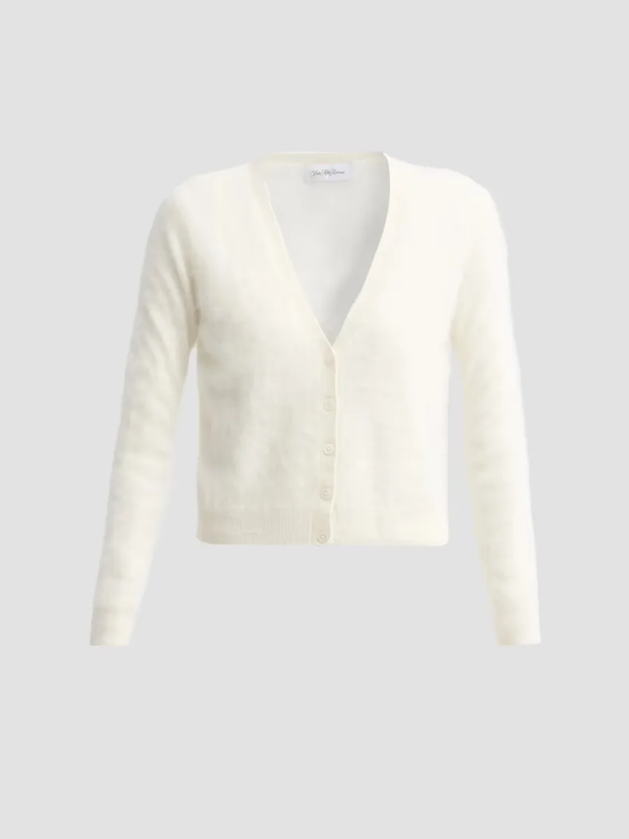 Private Label Brushed Cashmere Crop Cardigan by Sofia Cashmere