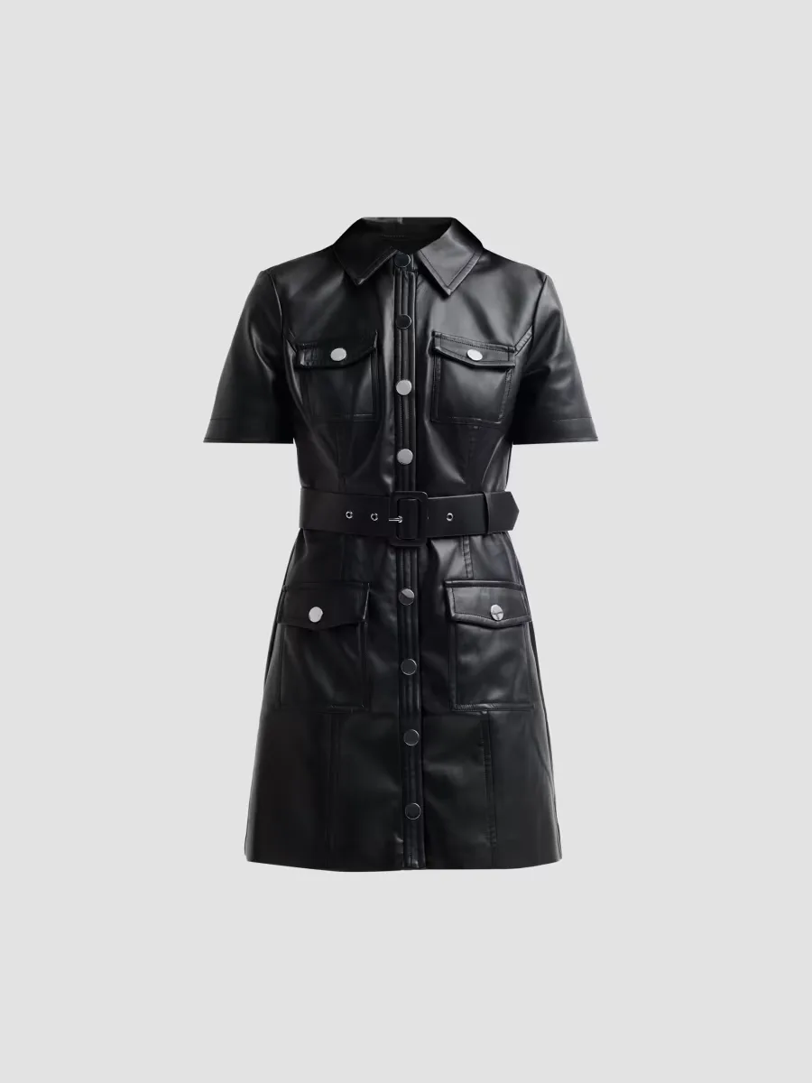 Lydia Faux Leather Mini Dress