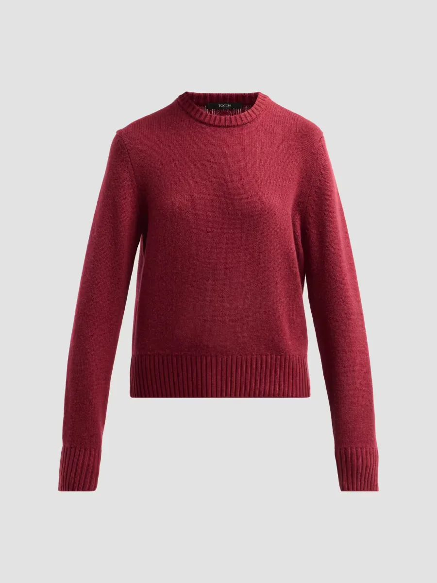 Jenny Wool-Cashmere Crewneck Sweater by Toccin