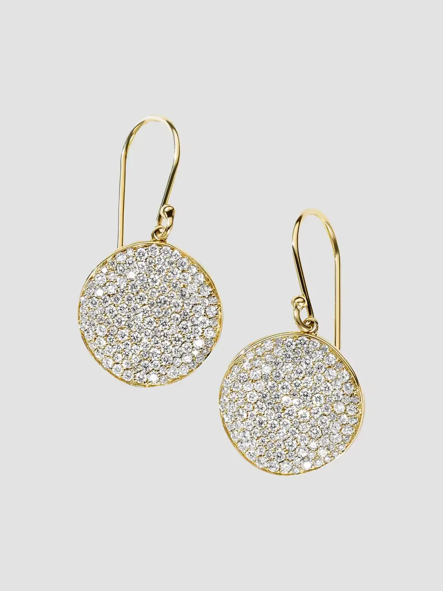 Stardust Medium Flower 18K Green Gold & Diamond Drop Earrings by Ippolita