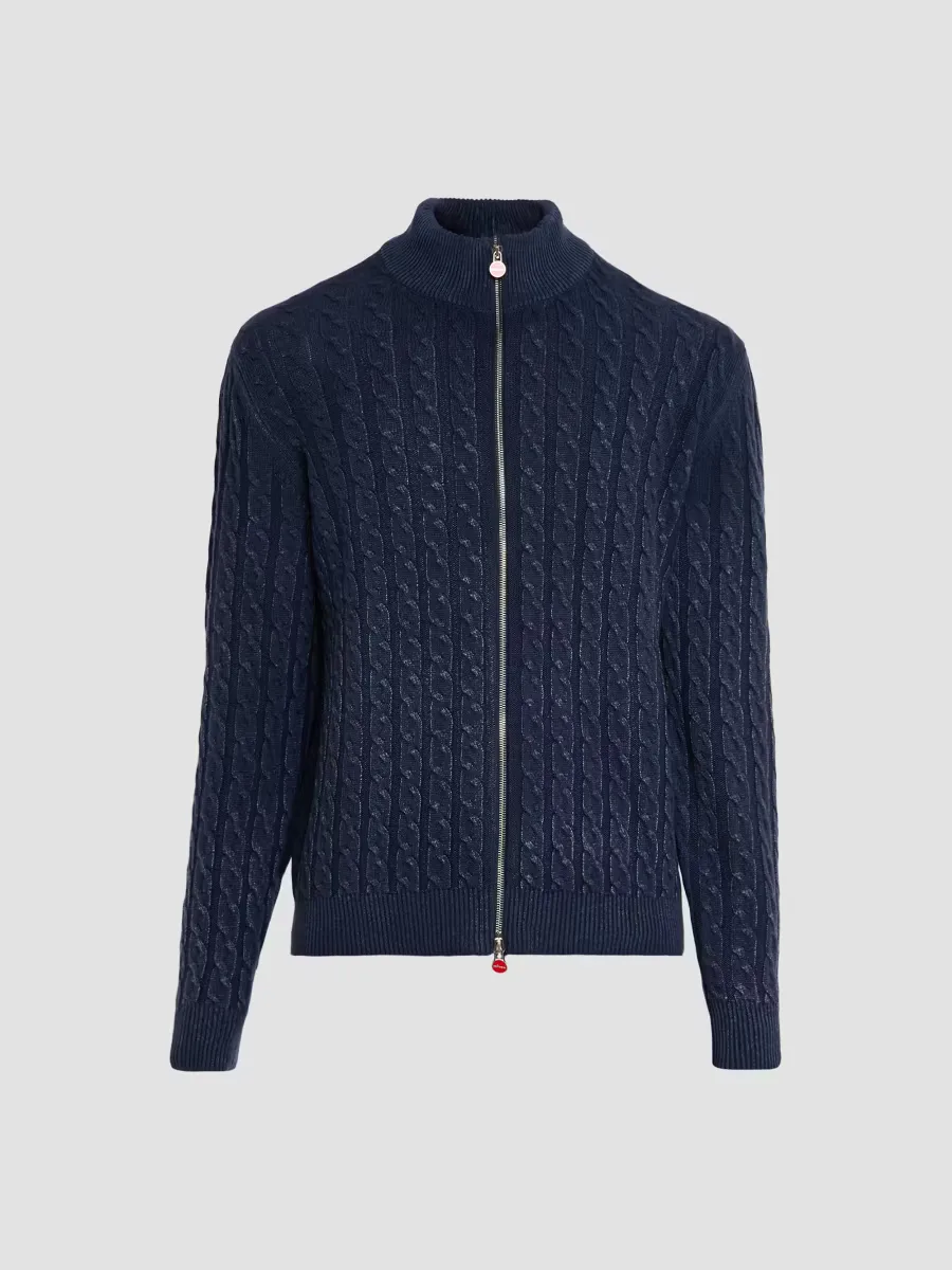 Zip Cable-Knit Cashmere Sweater by Kiton