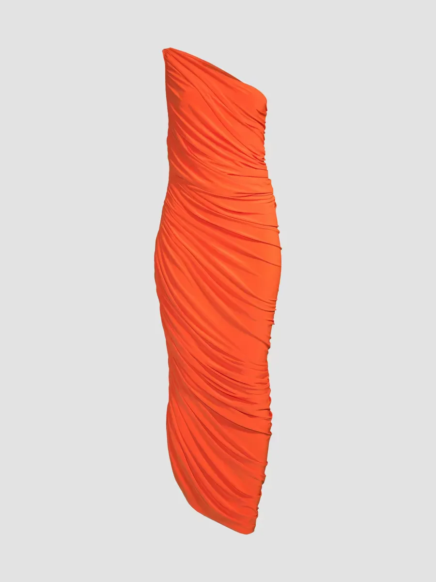 Diana Ruched One-Shoulder Gown