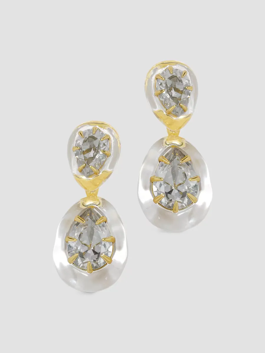 Bonbon 14K-Gold-Plated, Crystal & Lucite Drop Earrings