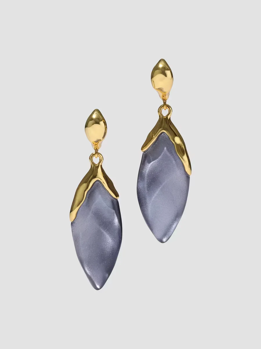 Luminous 14K-Gold-Plated & Lucite Petal Drop Earrings