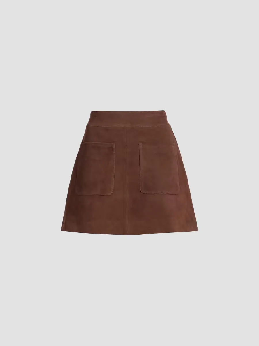Fran Suede Patch Pocket Miniskirt by Tanya Taylor