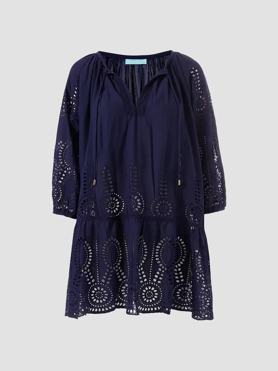 Ashley Eyelet Cotton Cover-Up Minidress