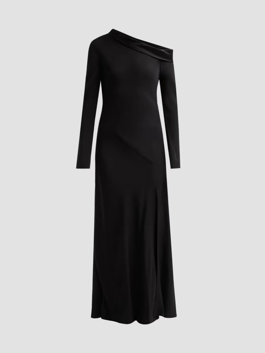 One-Shoulder Enver Satin Gown by Alberta Ferretti