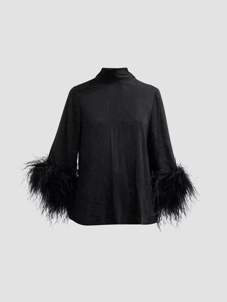 Claire Feather-Trim Embellished Blouse by Ungaro