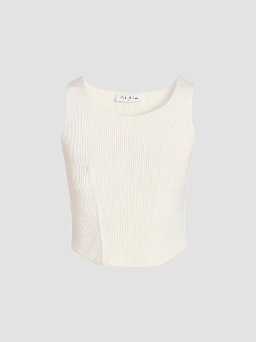 Rib-Knit Wool-Blend Corset Top by ALAA