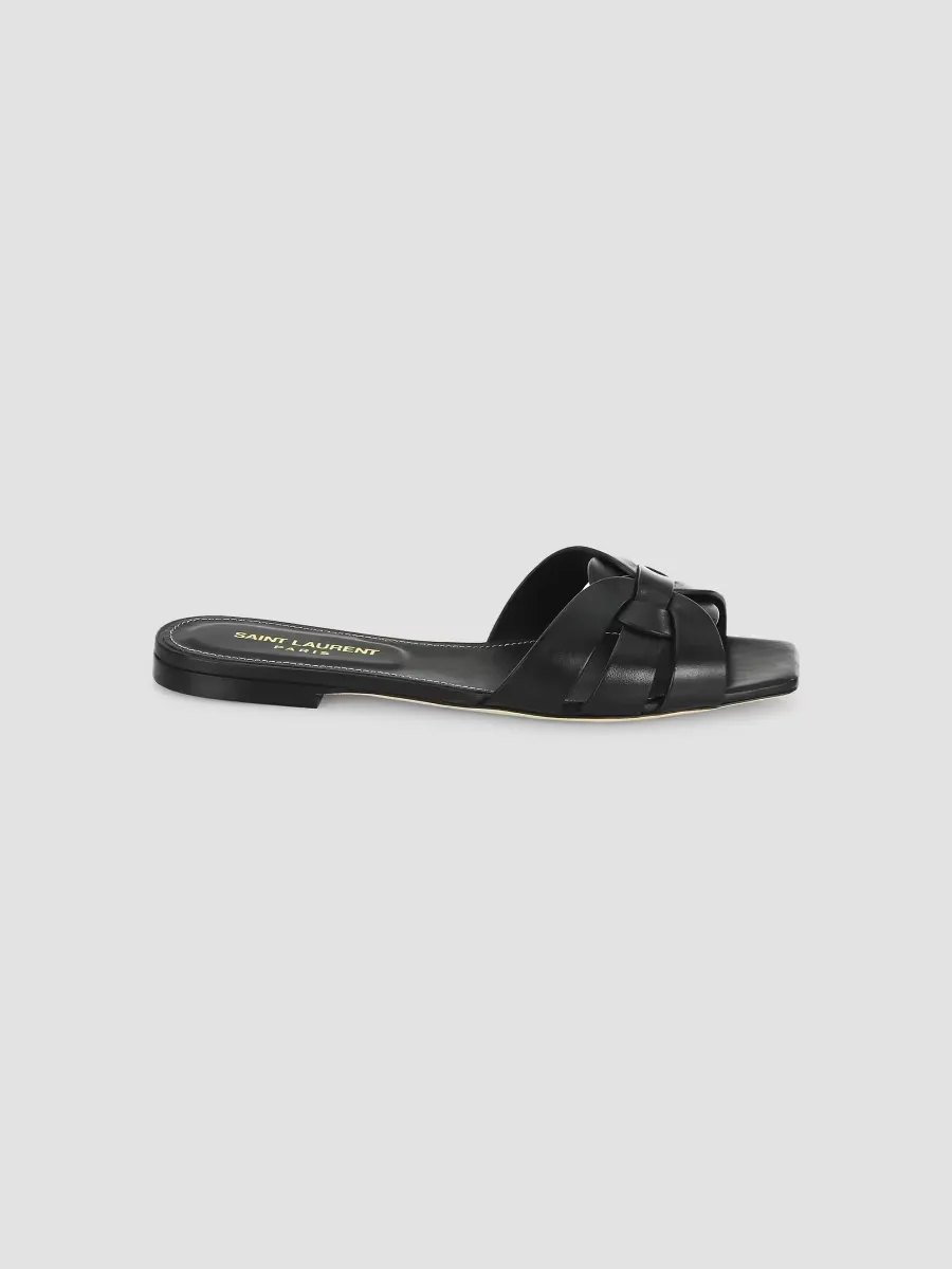 Tribute Mules in Smooth Leather by Saint Laurent