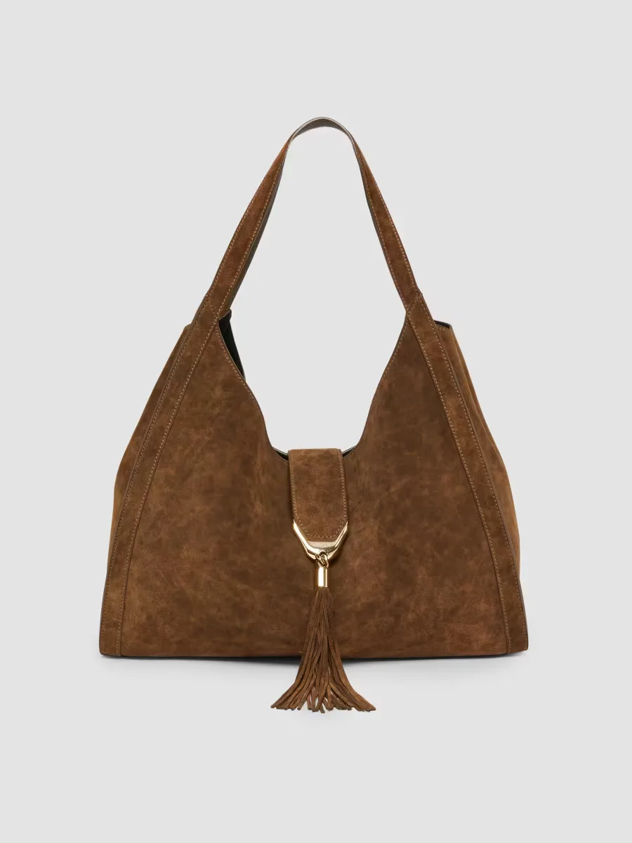 Tassel Medium Suede Hobo Bag by Balmain