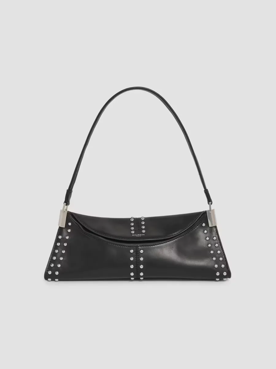 64-83 Small Studded Leather Shoulder Bag by Balmain