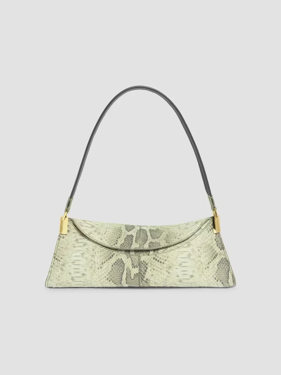 64-83 Small Python-Embossed Printed Leather Shoulder Bag by Balmain