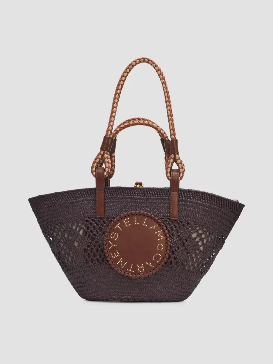 High Summer Small Logo Raffia Basket Tote Bag by Stella McCartney
