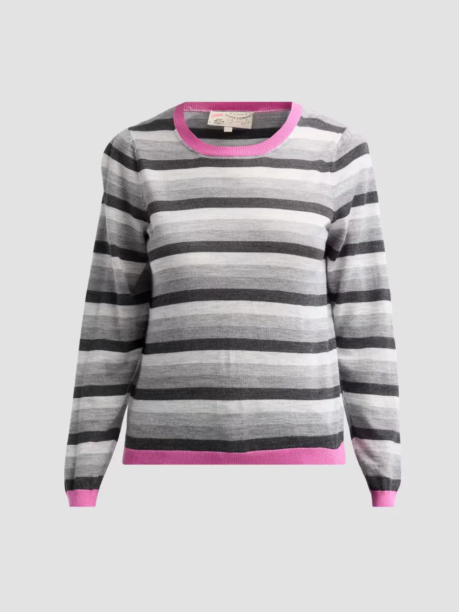 Lightweight Striped Wool Sweater by Maison Common