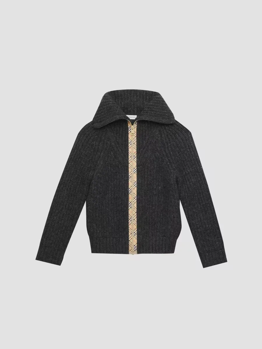Wool Check-Trim Jacket by Burberry