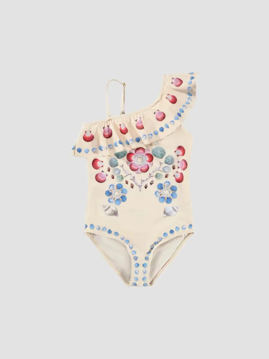 Net Asymmetric One-Piece Swimsuit by Molo
