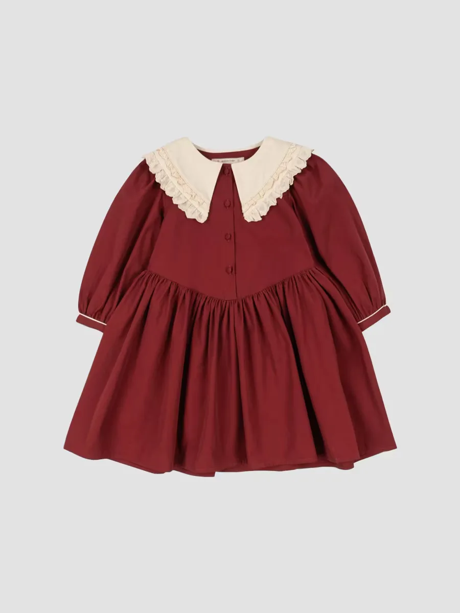 Lace-Collar Cotton Dress by Konges Slojd
