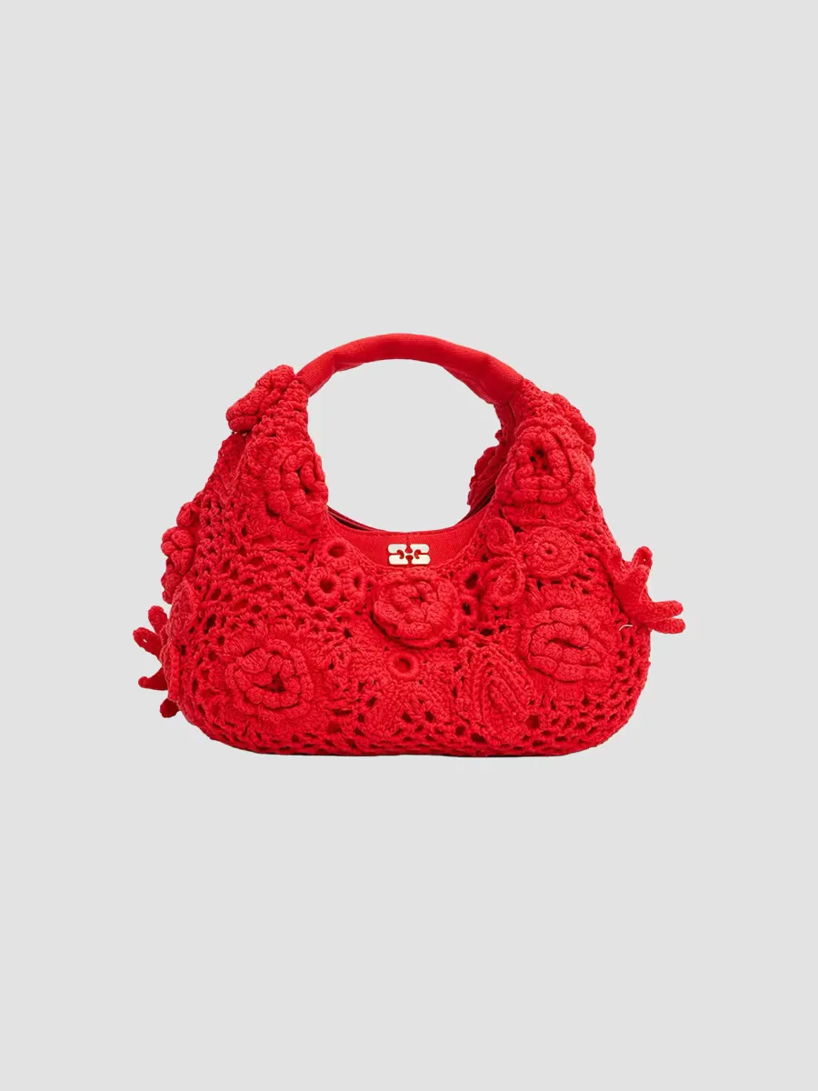 Mini Crocheted Hobo Bag by GANNI