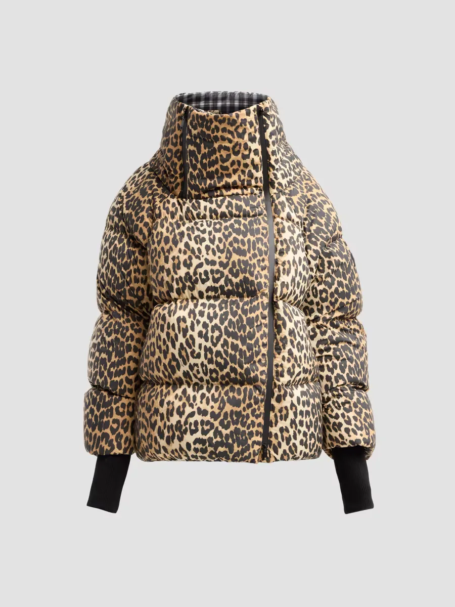 Future Quilted Leopard-Print Nylon Puffer by GANNI