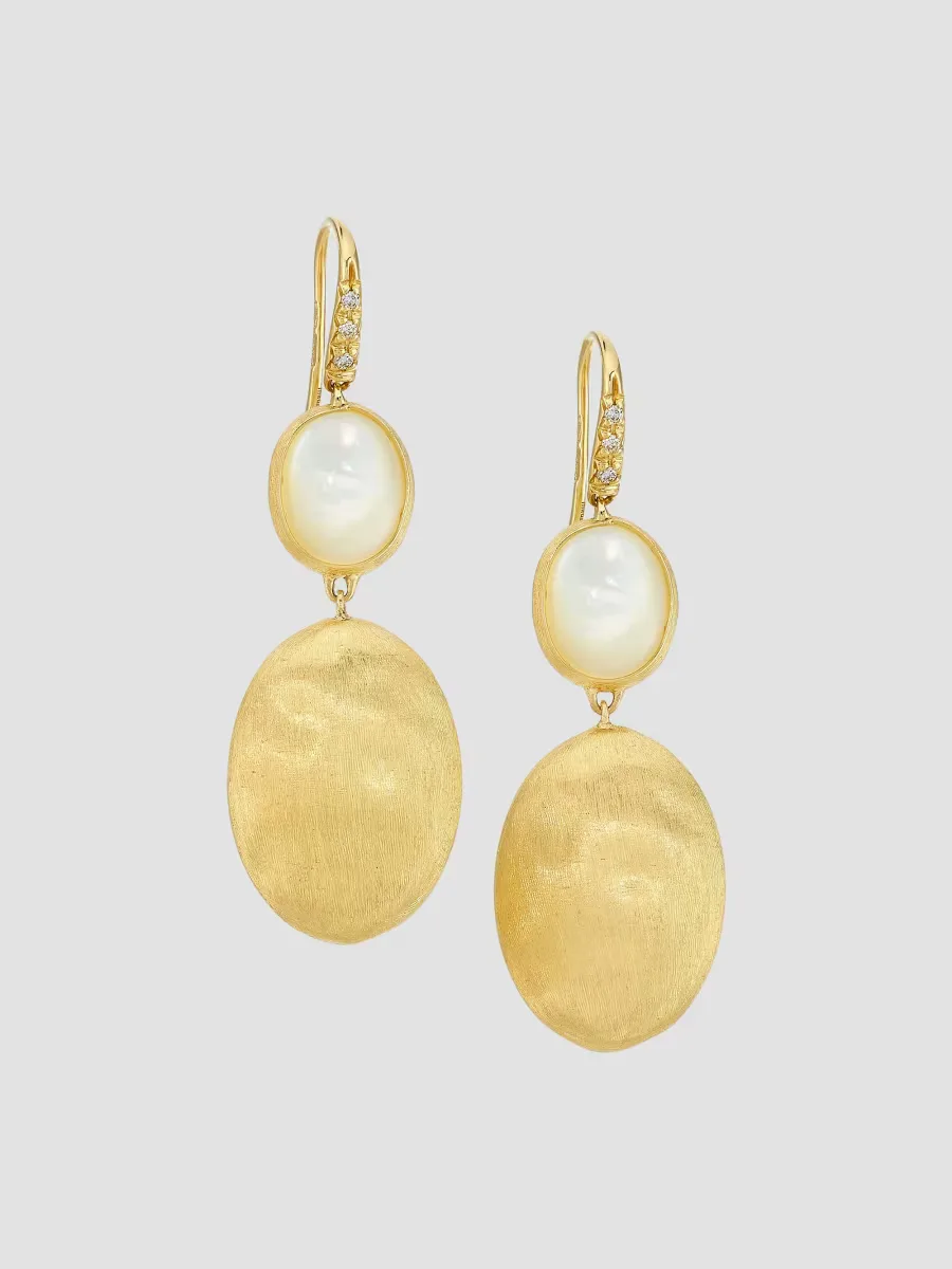 Siviglia 18K Yellow Gold, 0.05 TCW Diamond, & Mother-Of-Pearl Drop Earrings