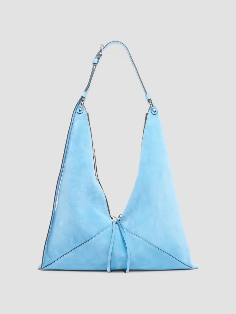Folded Suede Hobo Bag