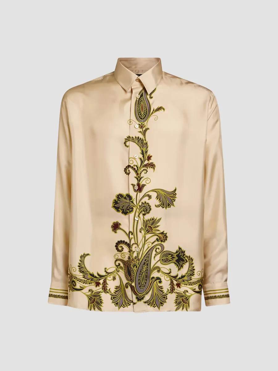 Silk Paisley Button-Front Shirt by ETRO