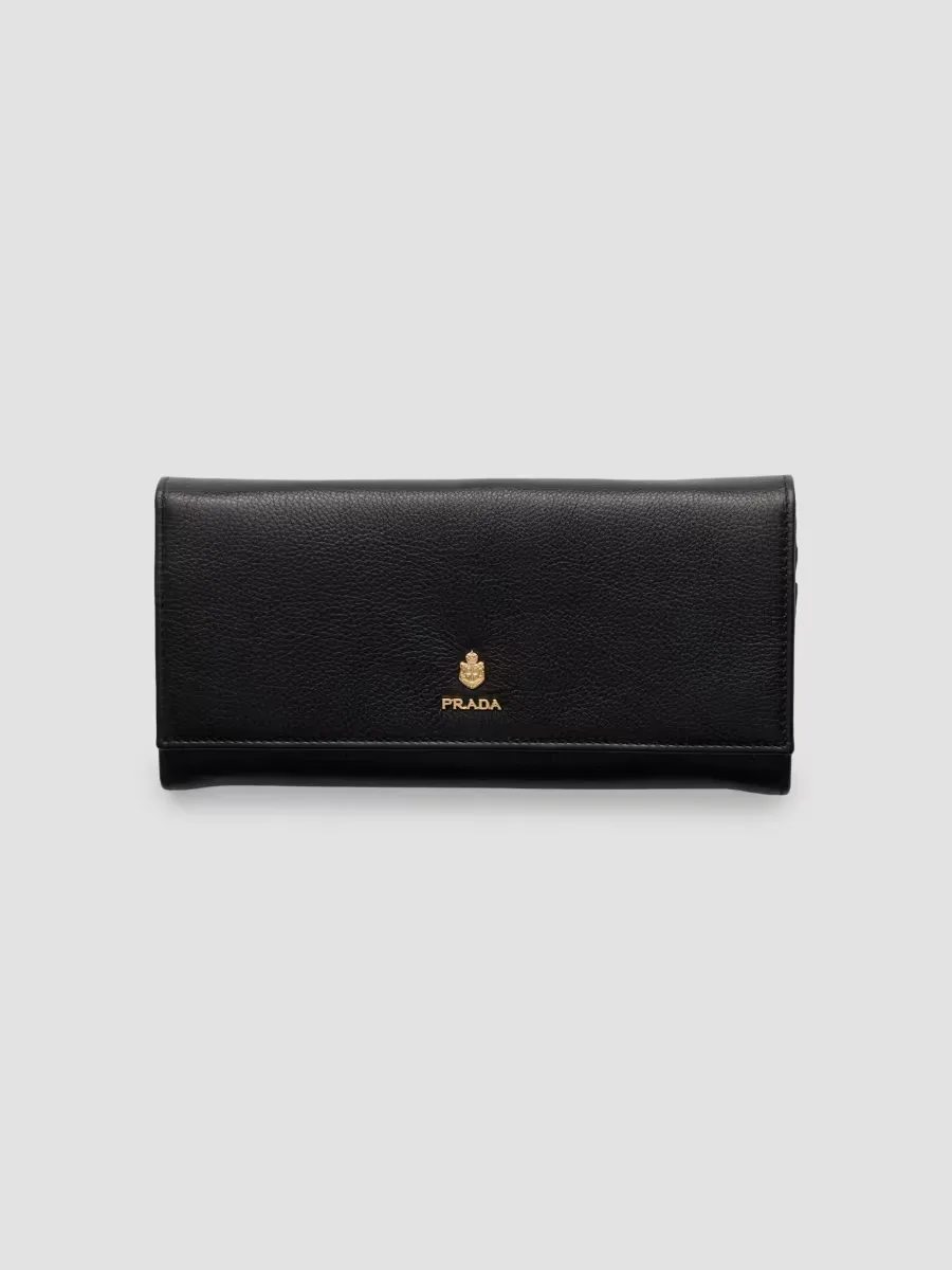 Large Leather Wallet by Prada