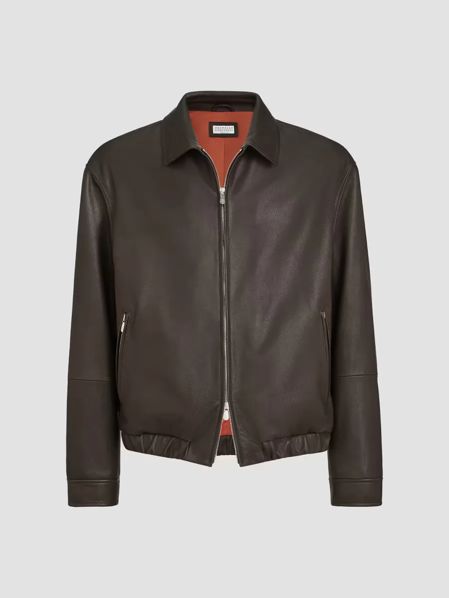 Nappa Leather Outerwear Jacket by Brunello Cucinelli