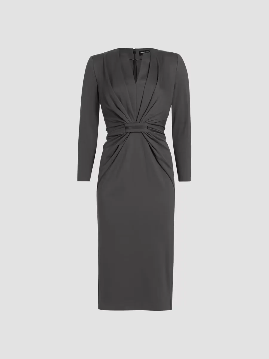Tab Front Jersey Dress by Armani