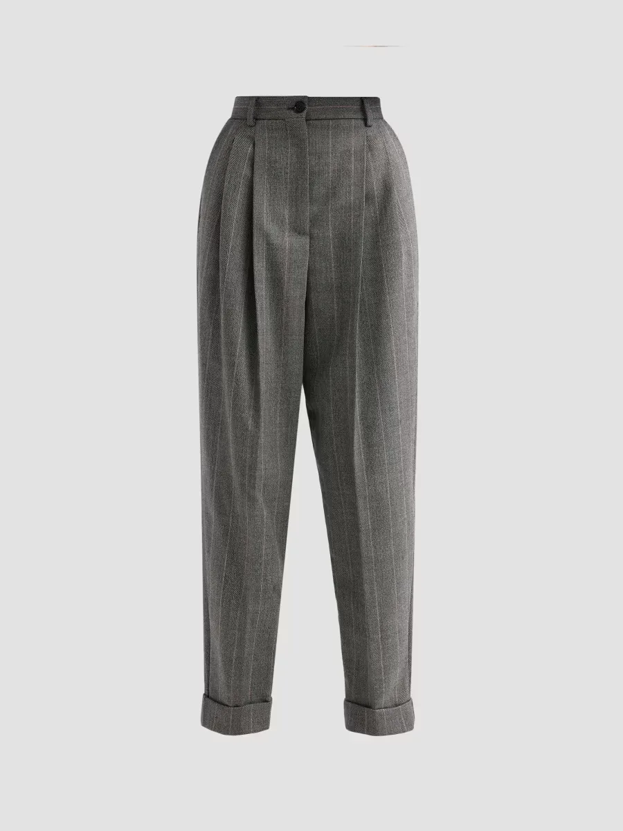 Pinstripe Wool Tapered Trousers by Dolce & Gabbana