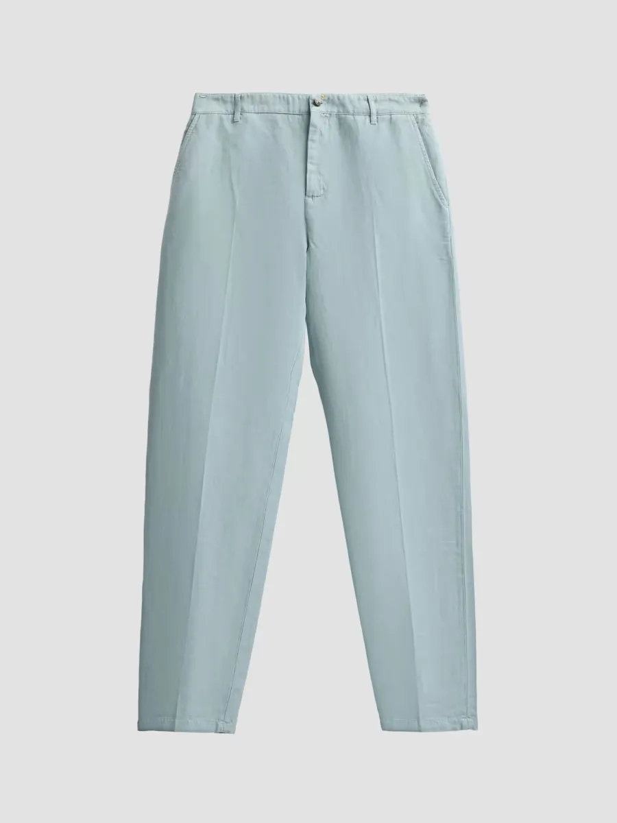 Cotton-Linen-Blend Crease-Front Pants by Isaia
