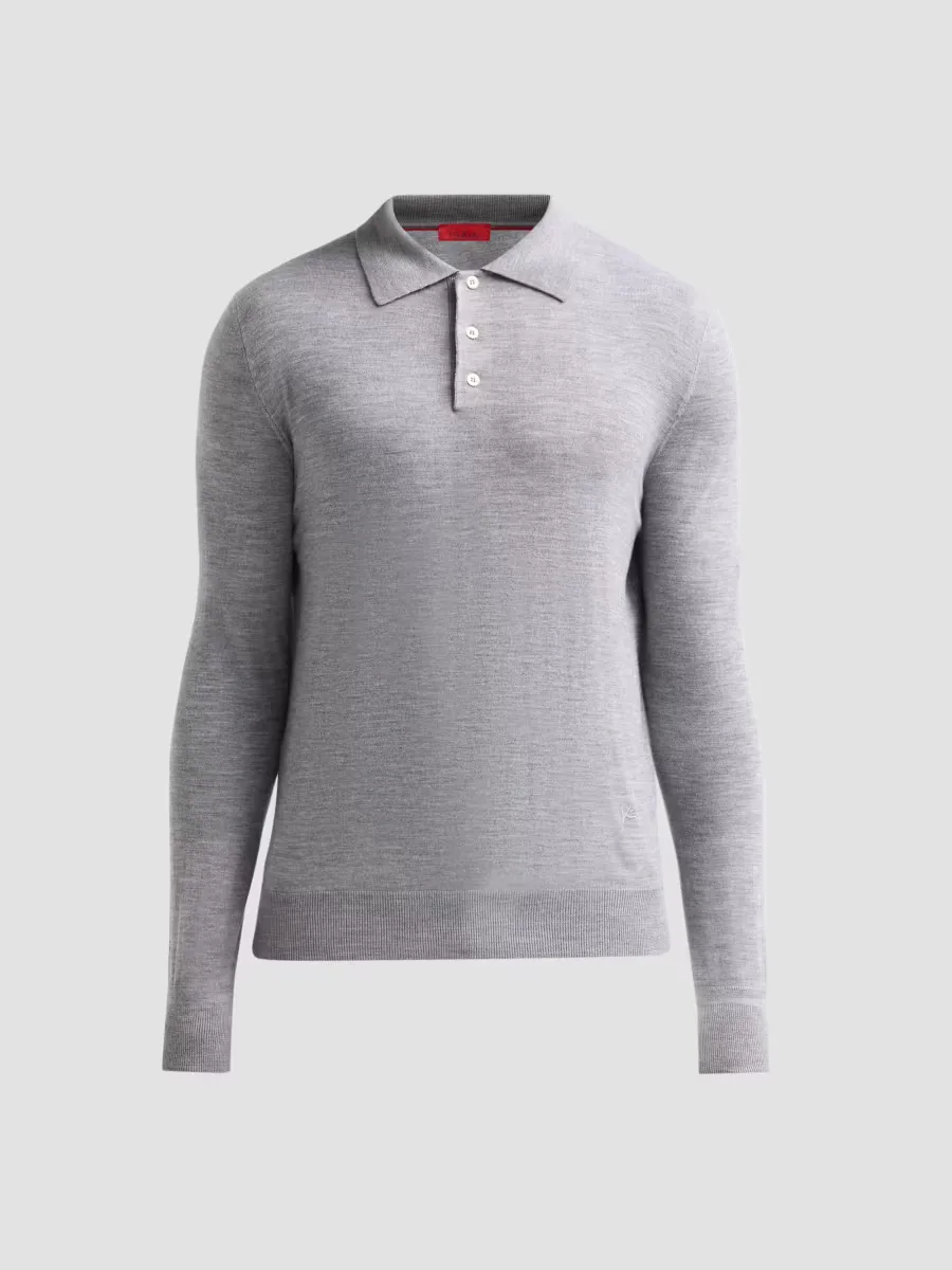 Wool Polo Sweater by Isaia