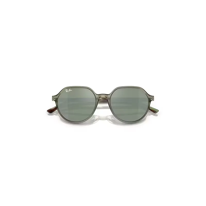 Thalia Sunglasses Striped Green Havana Frame Silver Lenses 53-18 by Ray-Ban