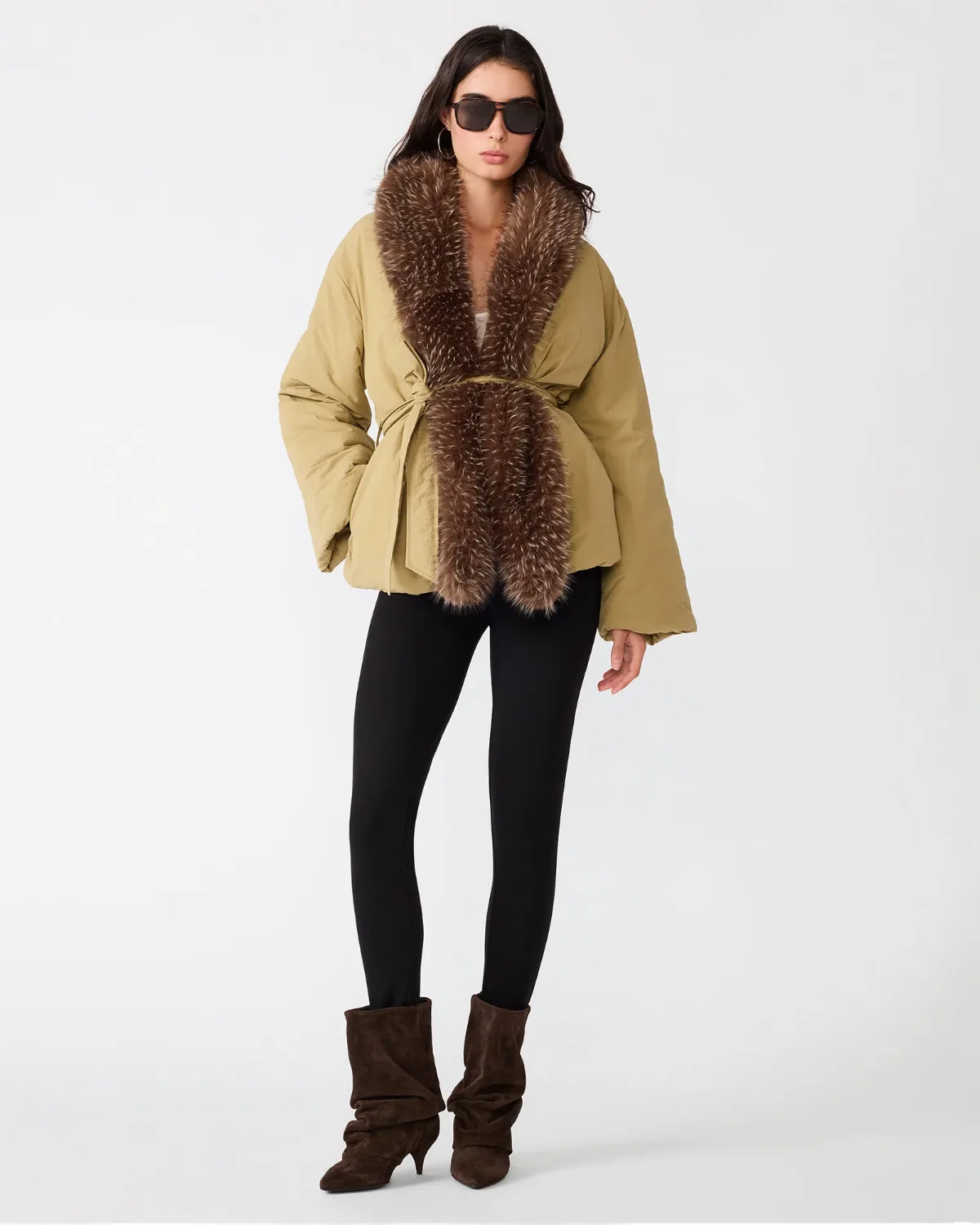 Millarca Long Sleeve Faux Fur Jacket - Nylon by Steve Madden