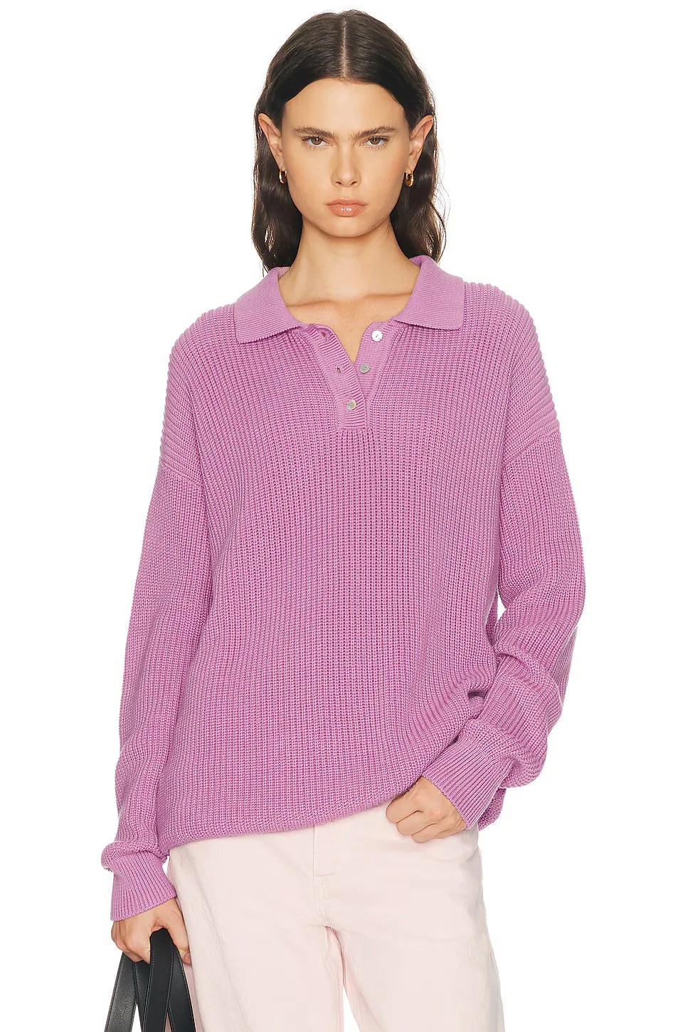 The Heavy Cotton Knit Polo Sweater