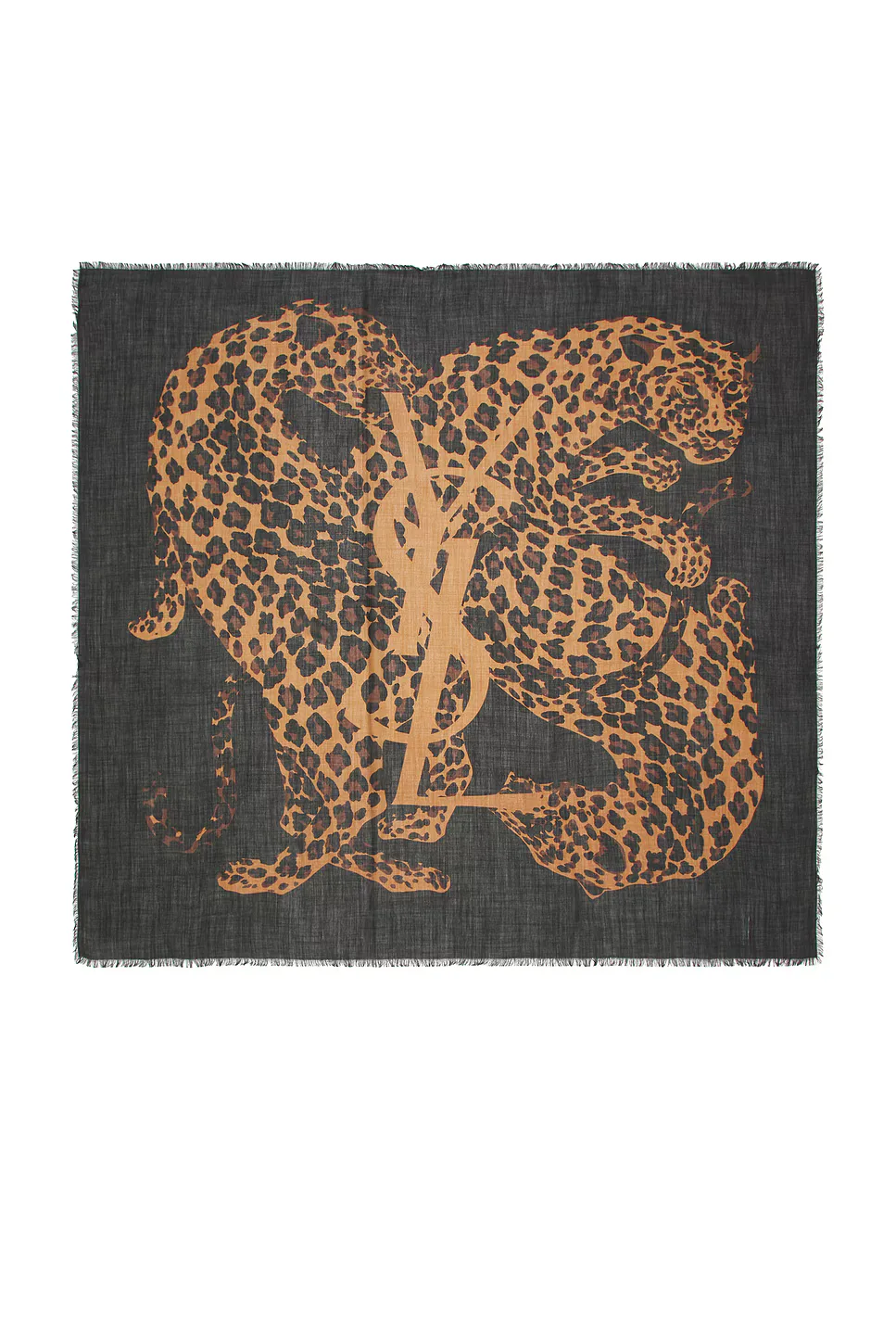 YSL & Leopard Carre Scarf by Saint Laurent