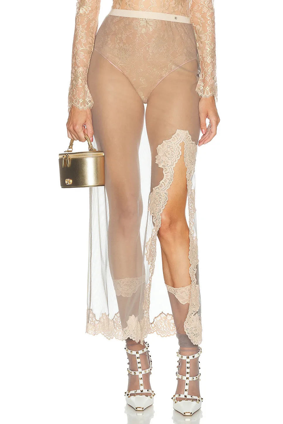 Lace & Tulle Skirt by Valentino