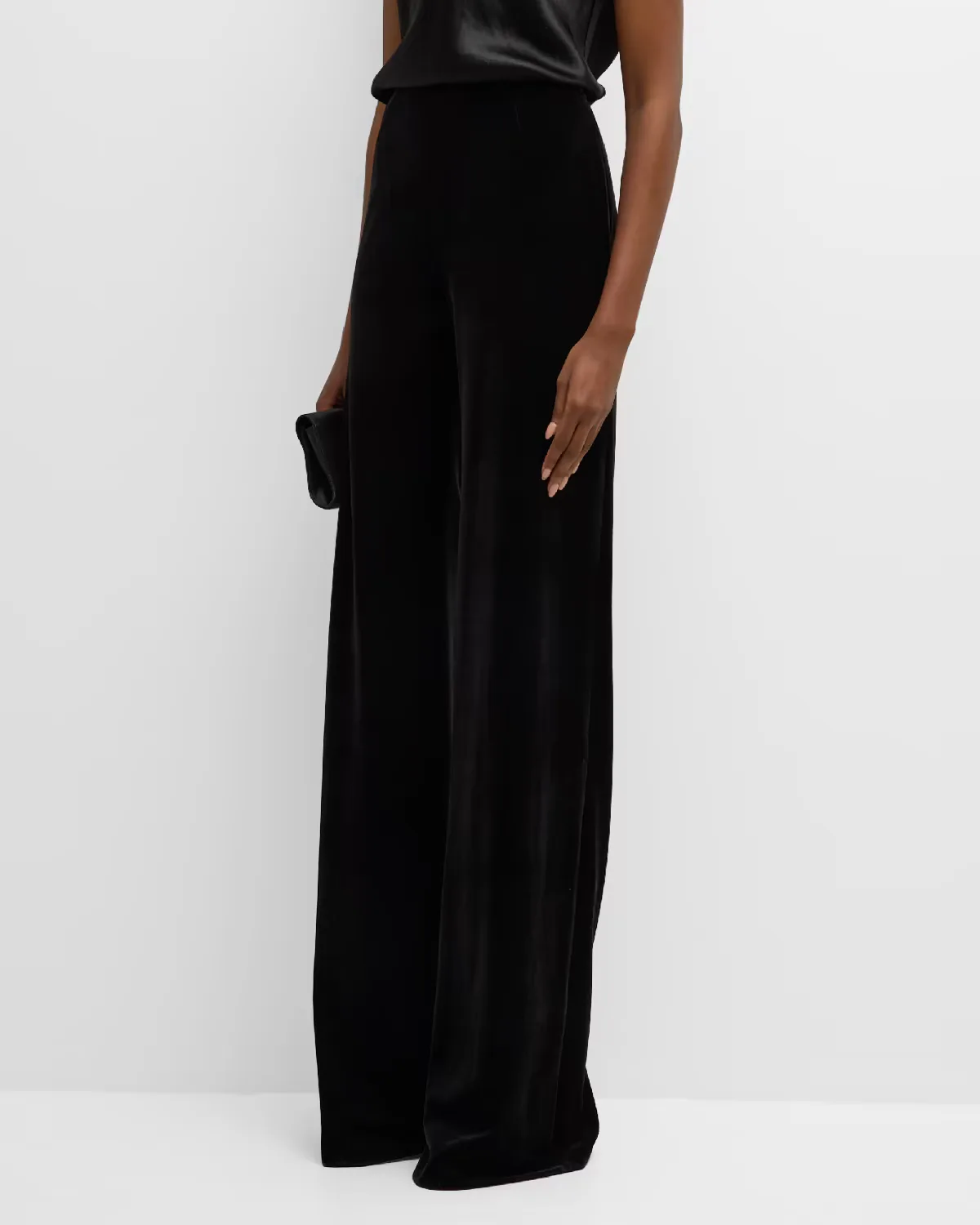 Mid-Rise Velvet Pants by Teri Jon
